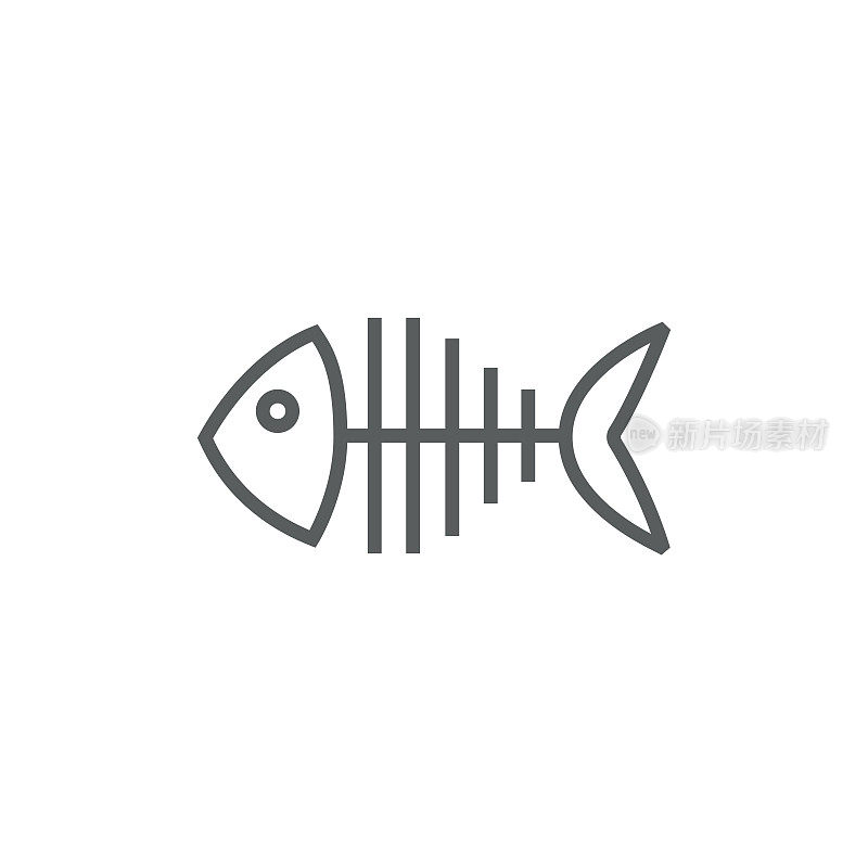 Fish skeleton line icon
